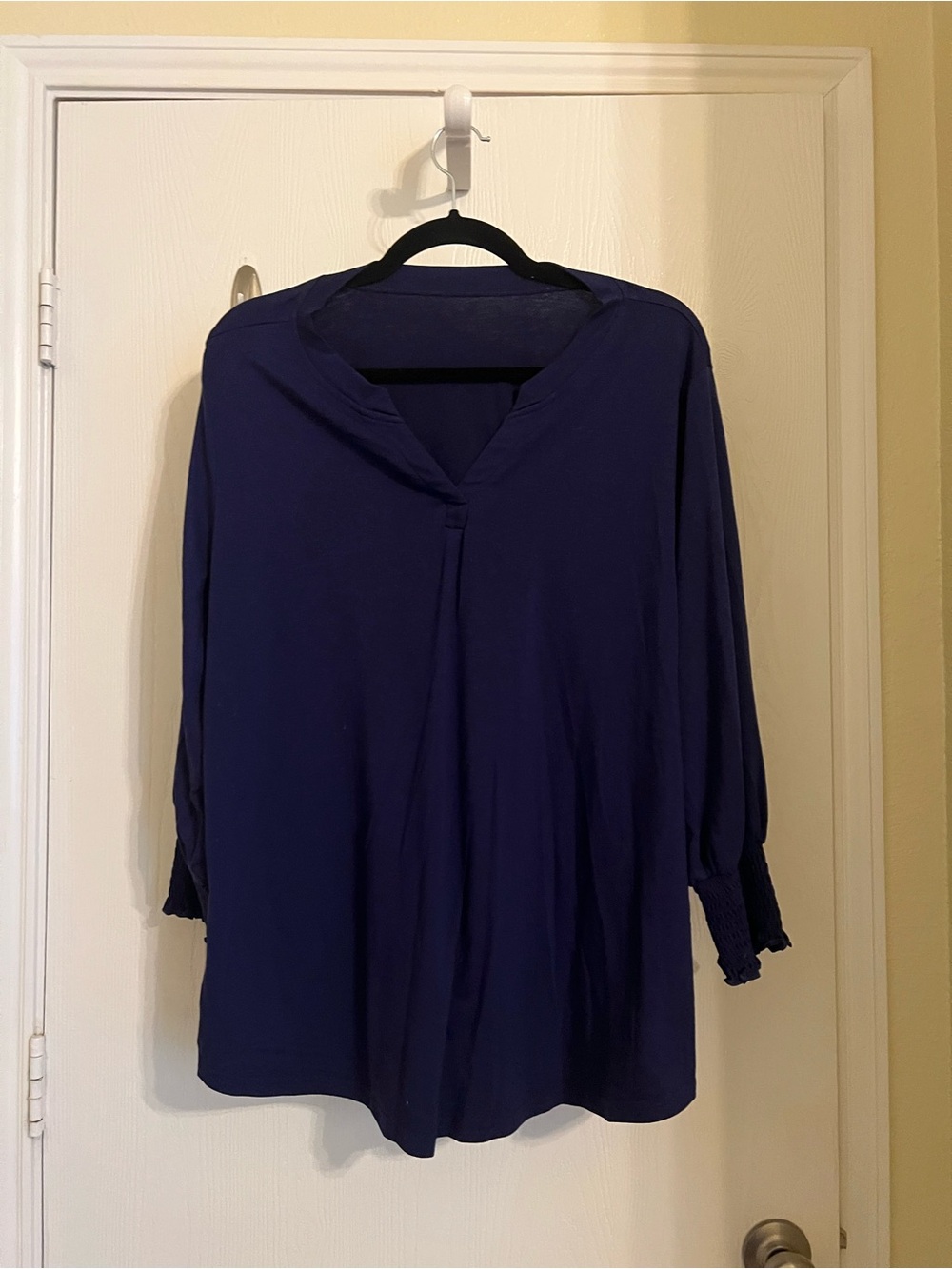 Amazon Women's Deep Navy V-Neck Tunic Blouse